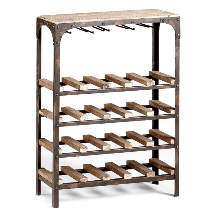 Стеллаж Industrial Metal Rust Console Wine Rack Стеллаж Industrial Metal Rust Console Wine Rack в Челябинске | Loft Concept