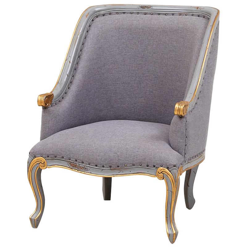 Кресло Fabienne French Seating Armchair Grey Серый Золотой Кресло Fabienne French Seating Armchair Grey Серый Золотой в Челябинске | Loft Concept
