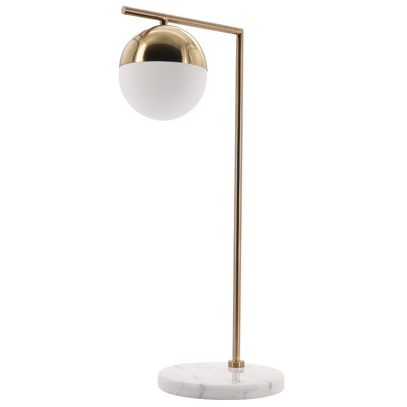 Geneva Glass Table Lamp Globe Латунь Белый Мрамор Bianco Geneva Glass Table Lamp Globe Латунь Белый Мрамор Bianco в Челябинске | Loft Concept