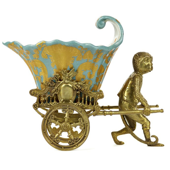 Чаша Monkey and Pale Blue Cart Голубой пастельный Бронза Чаша Monkey and Pale Blue Cart Голубой пастельный Бронза в Челябинске | Loft Concept