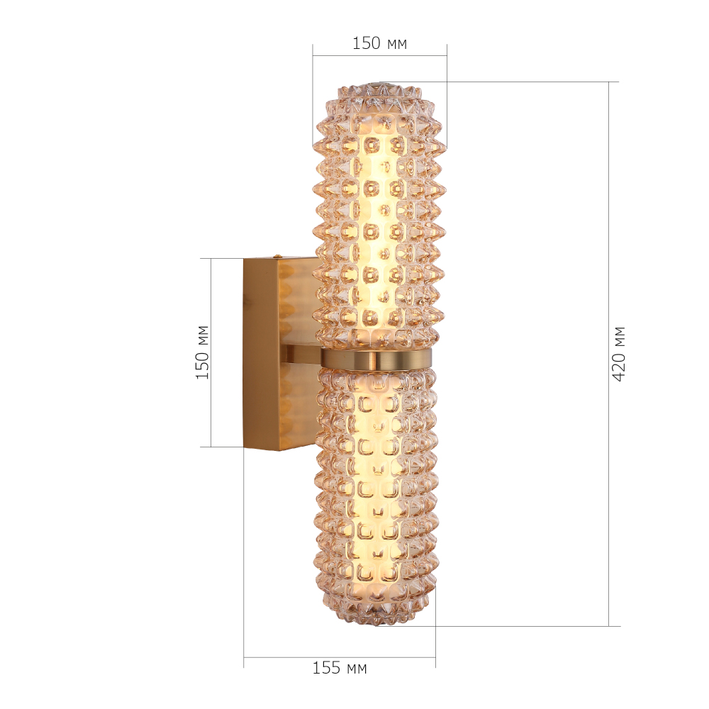 Бра с факутрным стеклянным плафоном Шампань Sonora в Челябинске