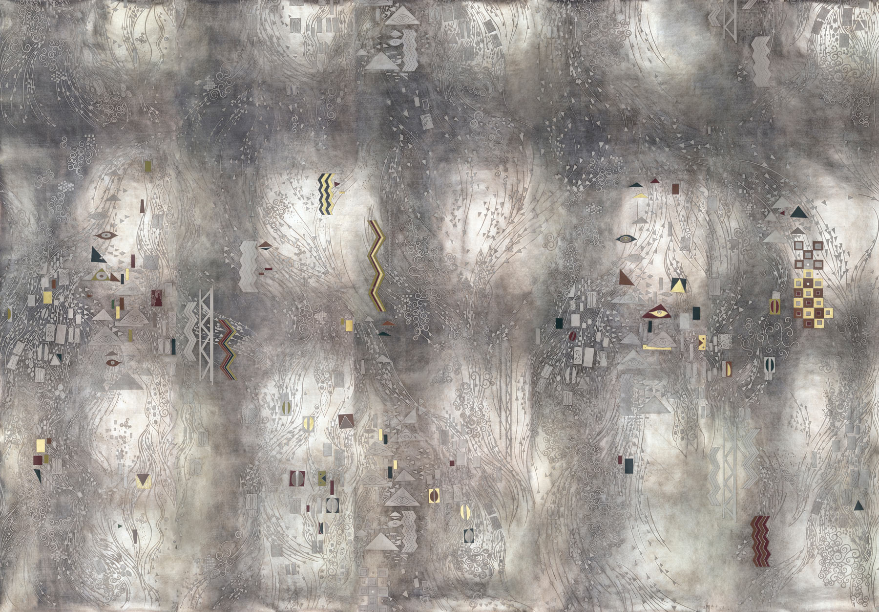 Обои ручная роспись Klimt Polished Silver bas relief gilded paper Обои ручная роспись Klimt Polished Silver bas relief gilded paper - постер Loft-Concept в Челябинске