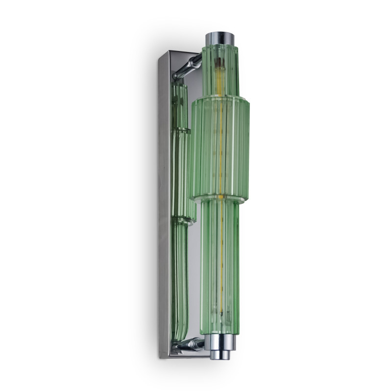 Бра с вертикальным узким плафоном Fuse Crystal Green Хром Зеленый Бра с вертикальным узким плафоном Fuse Crystal Green Хром Зеленый в Челябинске | Loft Concept