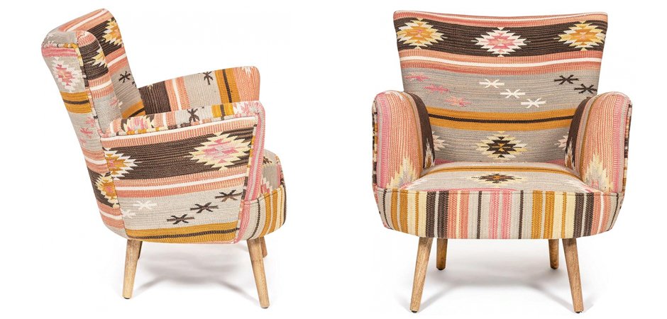 Кресло KELIM Pattern Brown Chair II Кресло KELIM Pattern Brown Chair II - Loft-Concept в Челябинске