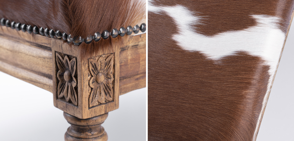 Пуф коричневая натуральная шкура Louie Cowhide Ottoman Пуф коричневая натуральная шкура Louie Cowhide Ottoman - Loft-Concept в Челябинске