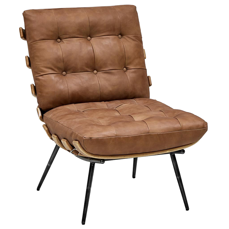 Кресло Philbert Chair brown leather Коричневый Кресло Philbert Chair brown leather Коричневый в Челябинске | Loft Concept