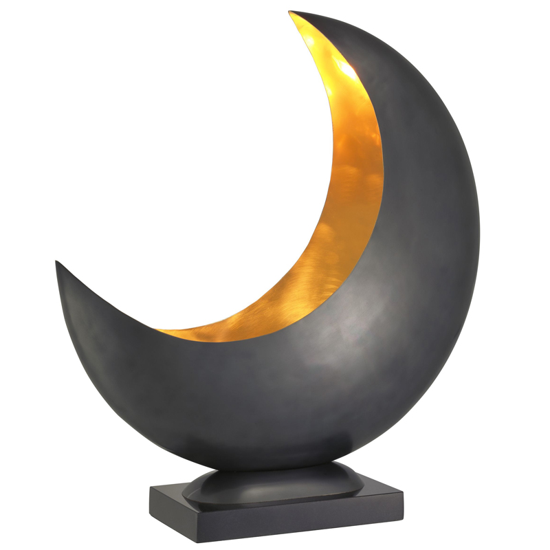Настольная лампа Eichholtz Table Lamp Half Moon Латунь Черный в Челябинске | Loft Concept 