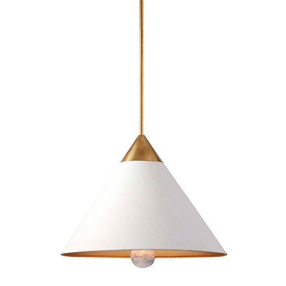 Подвесной светильник Cleo Pendant Brass & White Латунь Белый Подвесной светильник Cleo Pendant Brass & White Латунь Белый в Челябинске | Loft Concept