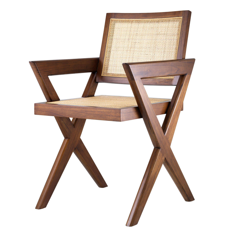 Стул Eichholtz Dining Chair Augustin brown Коричневый Бежевый Стул Eichholtz Dining Chair Augustin brown Коричневый Бежевый в Челябинске | Loft Concept