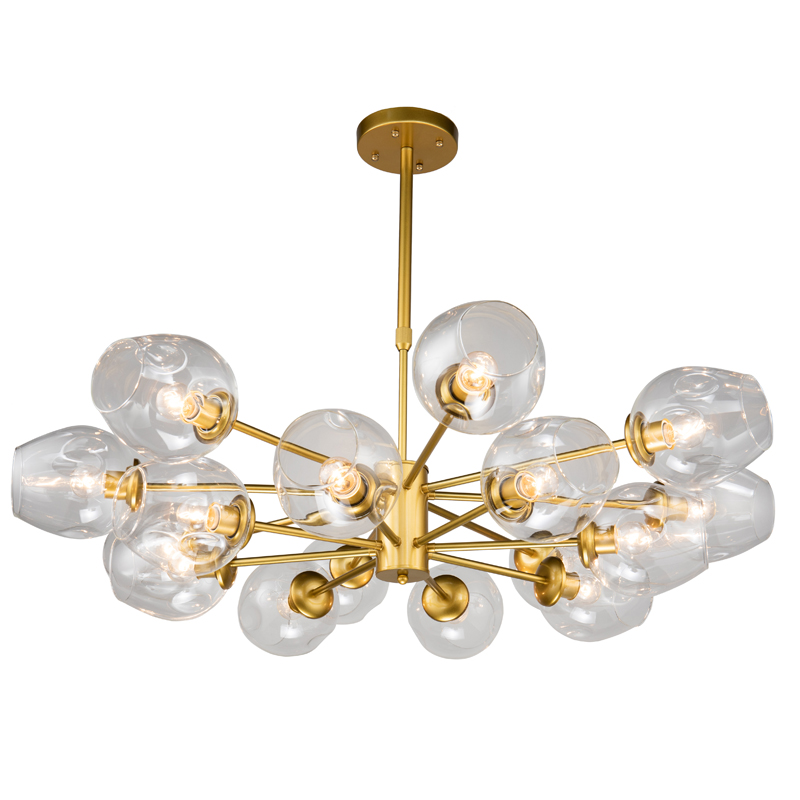 Люстра Branching Bubble Chandelier gold 16 Глянцевое золото Прозрачный Люстра Branching Bubble Chandelier gold 16 Глянцевое золото Прозрачный в Челябинске | Loft Concept