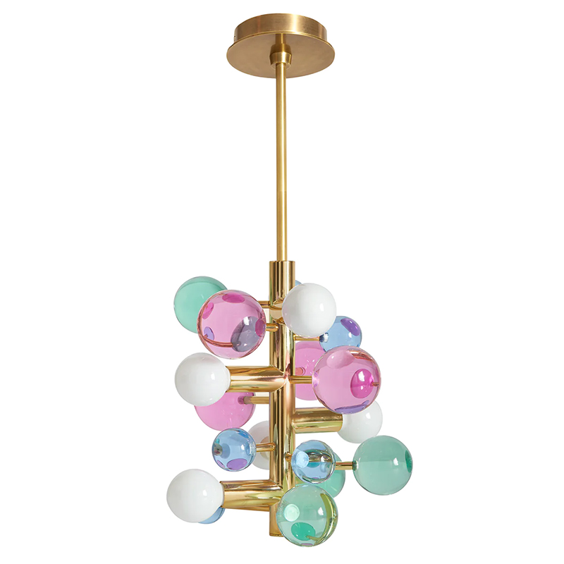 Светильник Jonathan Adler GLOBO FIVE-LIGHT CHANDELIER Multi Золотой Мульти в Челябинске | Loft Concept 