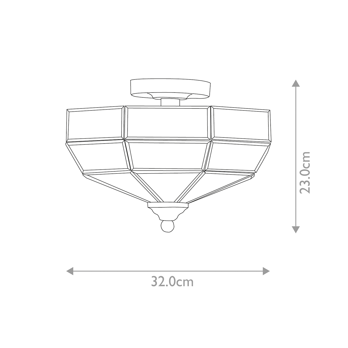 Потолочный светильник шестигранной формы с прозрачными стеклянным плафоном Elstead Lighting в Челябинске