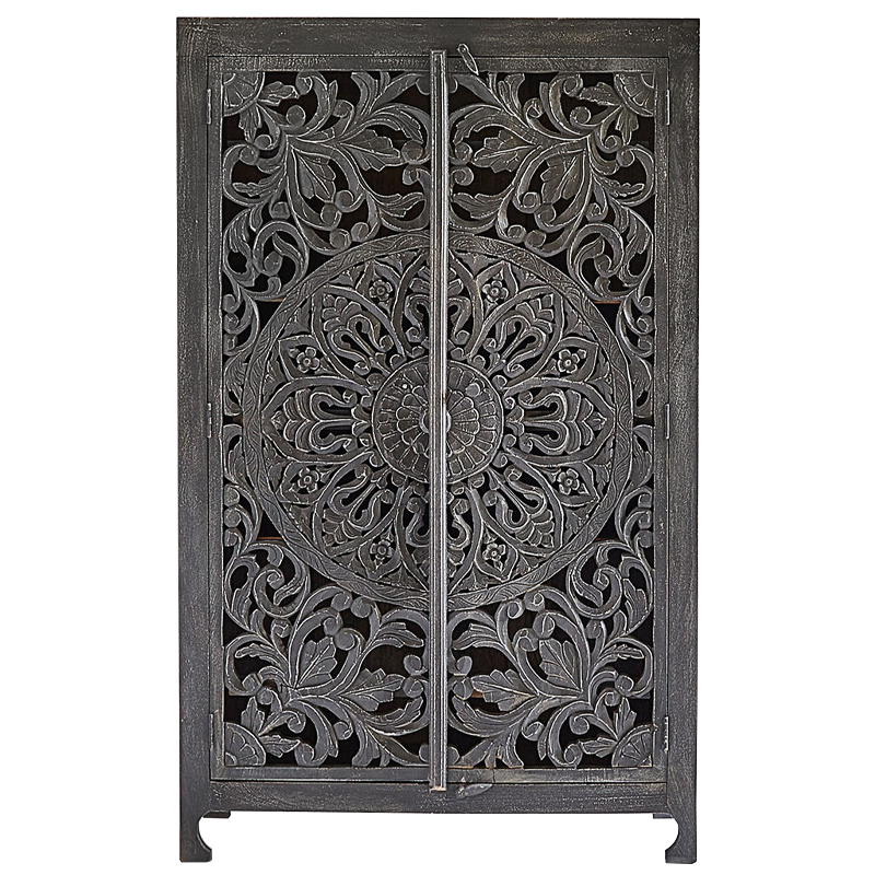 Шкаф Indian Antique White Furniture Cupboard Mistry серый Серый Шкаф Indian Antique White Furniture Cupboard Mistry серый Серый в Челябинске | Loft Concept
