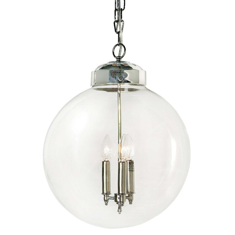 Подвесной светильник Conor Globe Hanging lamp Silver Серебряный Прозрачный (Transparent) Подвесной светильник Conor Globe Hanging lamp Silver Серебряный Прозрачный (Transparent) в Челябинске | Loft Concept