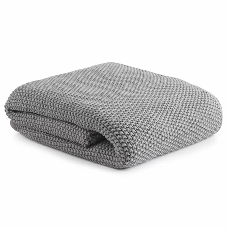 Плед из хлопка серого цвета Waffle Comfort Серый Плед из хлопка серого цвета Waffle Comfort Серый в Челябинске | Loft Concept