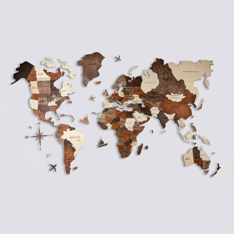 Аксессуар на стену Wooden World Map Мульти Аксессуар на стену Wooden World Map Мульти в Челябинске | Loft Concept