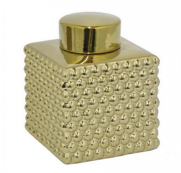 Сосуд с крышкой Chaplet Gold Small Золотой Сосуд с крышкой Chaplet Gold Small Золотой в Челябинске | Loft Concept