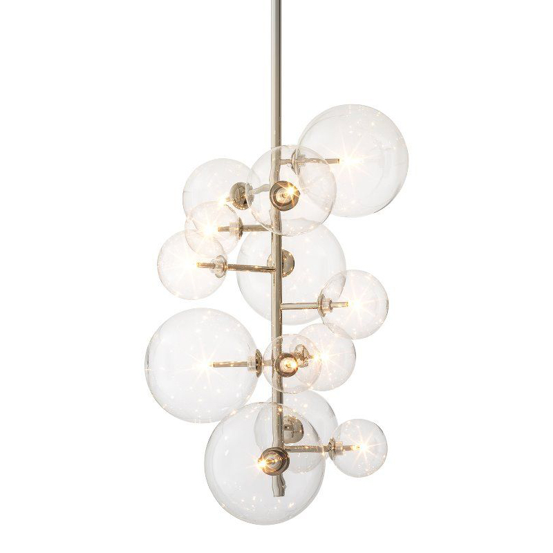 Люстра Eichholtz Chandelier Ezra Nickel Никель Прозрачный Люстра Eichholtz Chandelier Ezra Nickel Никель Прозрачный в Челябинске | Loft Concept