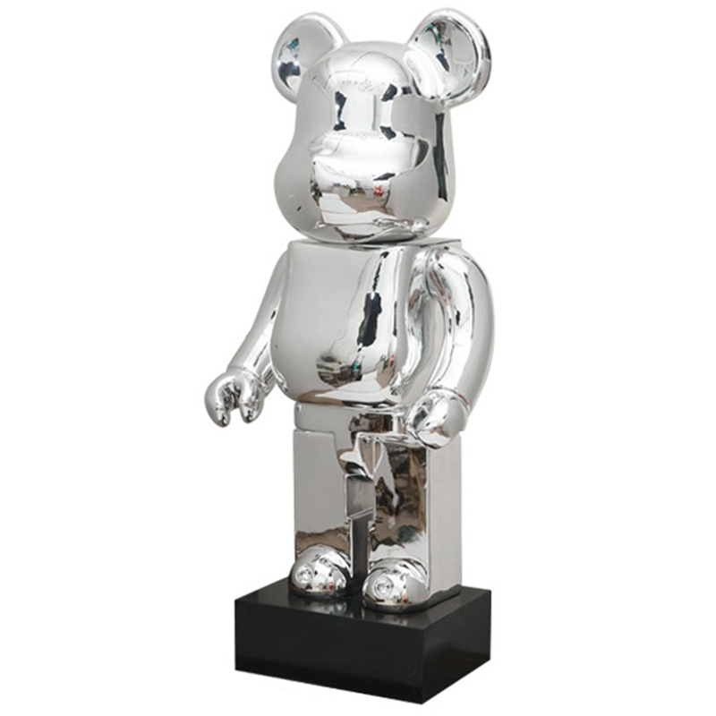 Статуэтка Bearbrick Silver on stand Серебряный Статуэтка Bearbrick Silver on stand Серебряный в Челябинске | Loft Concept