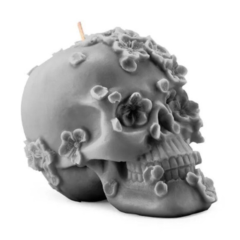 Свеча Gray Flowers Skull Серый Свеча Gray Flowers Skull Серый в Челябинске | Loft Concept