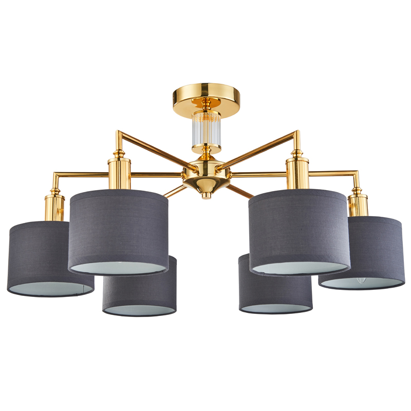 Люстра Laurent Chandelier grey 65 Глянцевое золото Серый Прозрачный Люстра Laurent Chandelier grey 65 Глянцевое золото Серый Прозрачный в Челябинске | Loft Concept