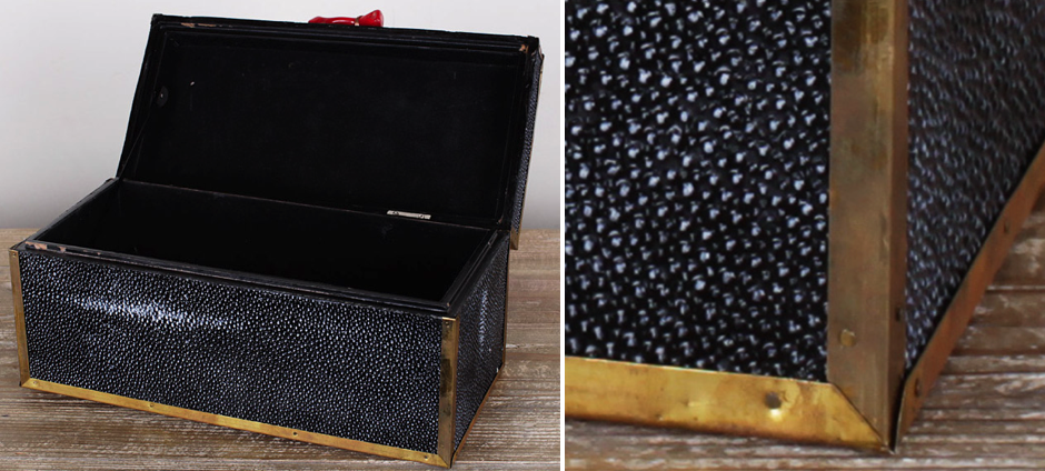Шкатулка из ската Black Caviar Red Coral Шкатулка из ската Black Caviar Red Coral - Loft-Concept в Челябинске