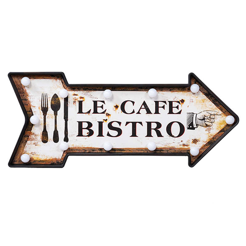 Аксессуар на стену Le cafe bistro Белый Коричневый винтаж Аксессуар на стену Le cafe bistro Белый Коричневый винтаж в Челябинске | Loft Concept