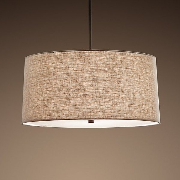 Люстра RH ROUND Linen Shade Pendant Бежево-серый в Челябинске | Loft Concept 