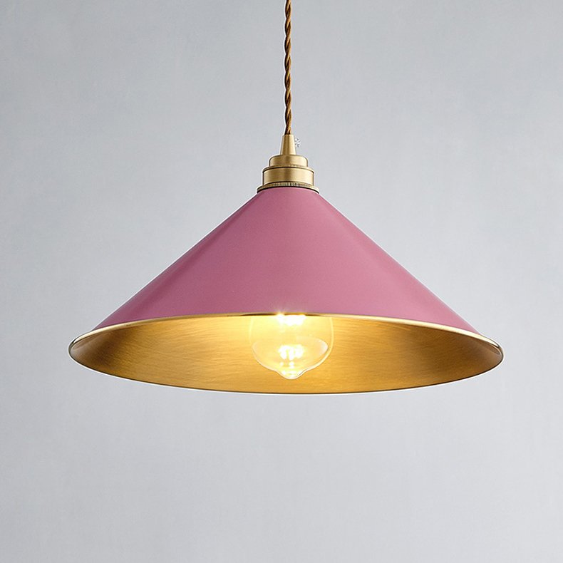 Подвесной светильник Cone Factory filament Pink Розовый пастельный Латунь Подвесной светильник Cone Factory filament Pink Розовый пастельный Латунь в Челябинске | Loft Concept