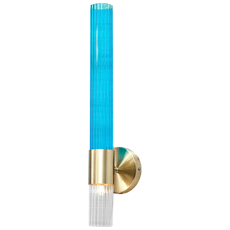 Бра Lucia Tube Sconce Прозрачный Глянцевое золото Голубой Бра Lucia Tube Sconce Прозрачный Глянцевое золото Голубой в Челябинске | Loft Concept