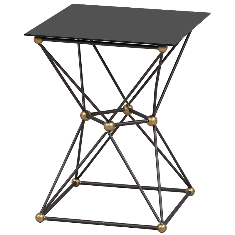 Приставной стол Rubio Side Table Черный Золотой в Челябинске | Loft Concept 