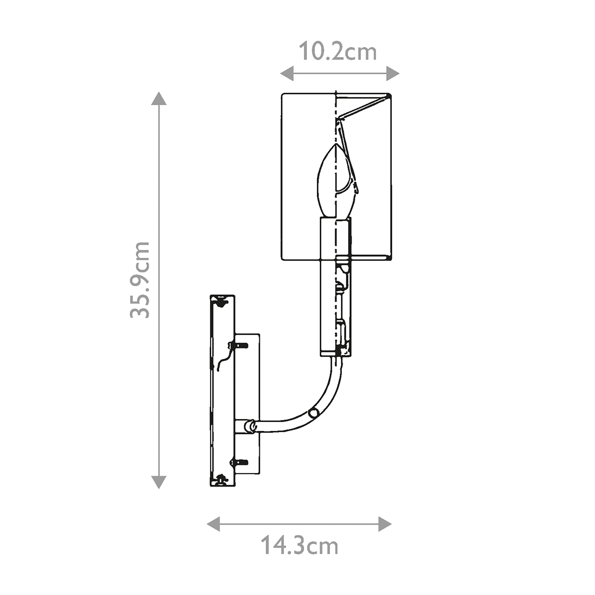 Бра с прямоугольным основанием цвета хром и белым цилиндрическим льняным абажуром Feiss в Челябинске