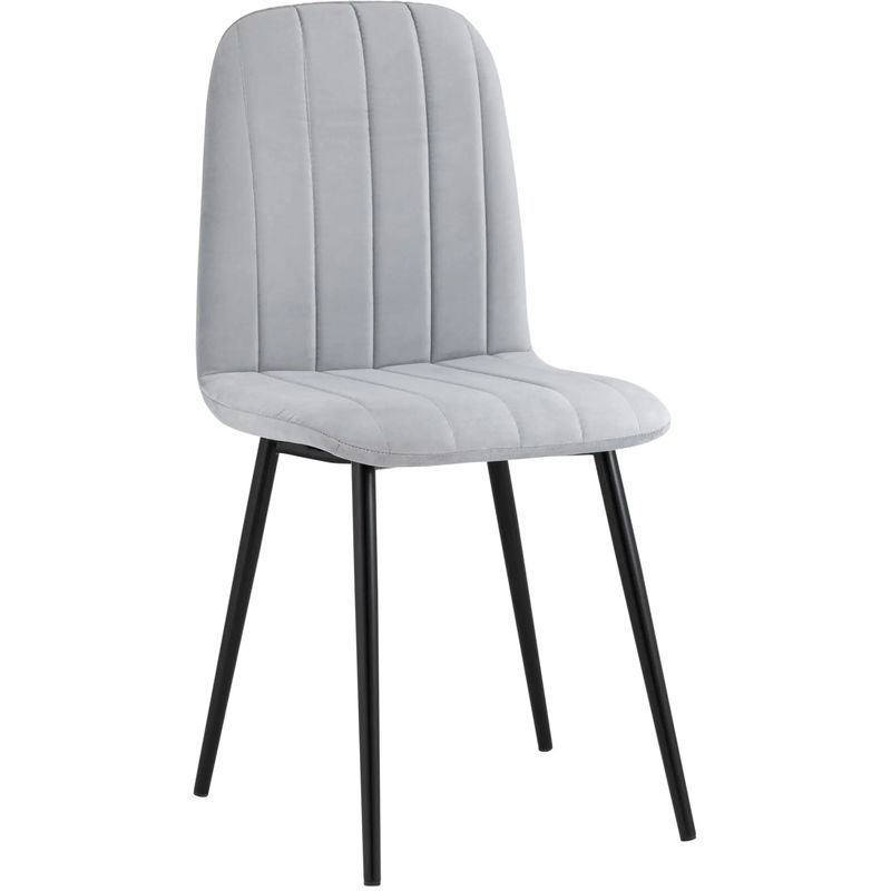 Стул Easy Chair Велюр Светло-Серый цвет Светло-серый Черный Стул Easy Chair Велюр Светло-Серый цвет Светло-серый Черный в Челябинске | Loft Concept
