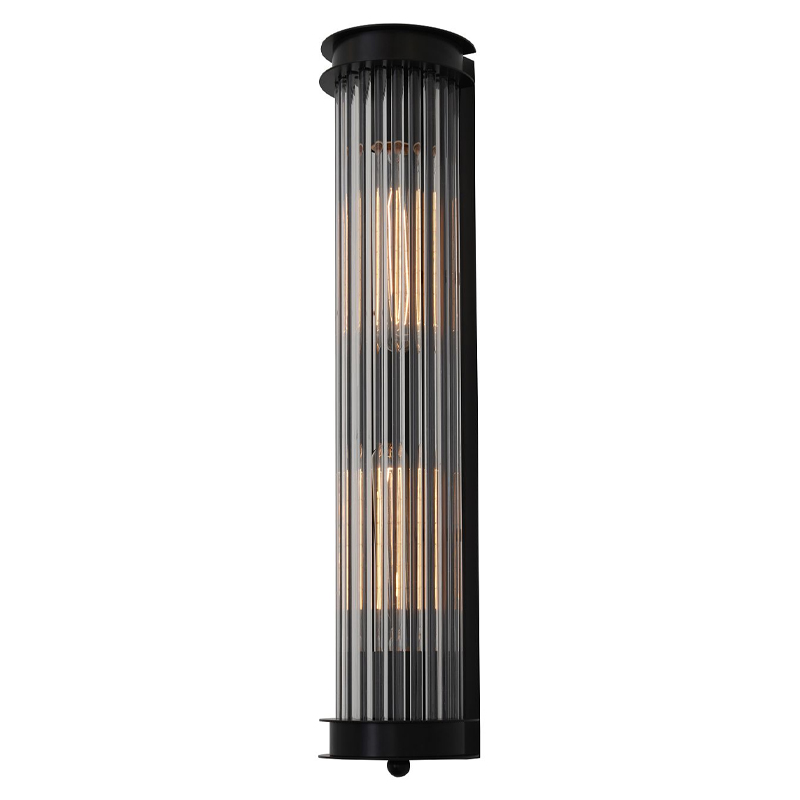 Бра с рифленым плафоном Glass Tube Black Черный Прозрачный Бра с рифленым плафоном Glass Tube Black Черный Прозрачный в Челябинске | Loft Concept