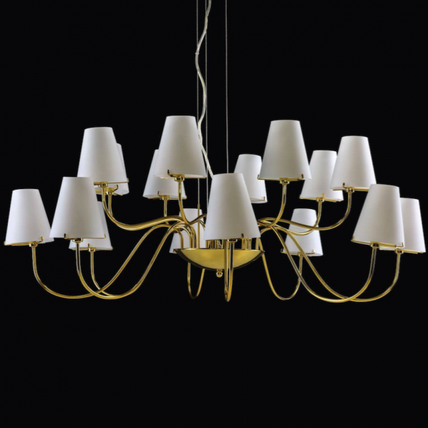 Люстра Imperial Chandelier 16 Глянцевое золото Белый Люстра Imperial Chandelier 16 Глянцевое золото Белый в Челябинске | Loft Concept