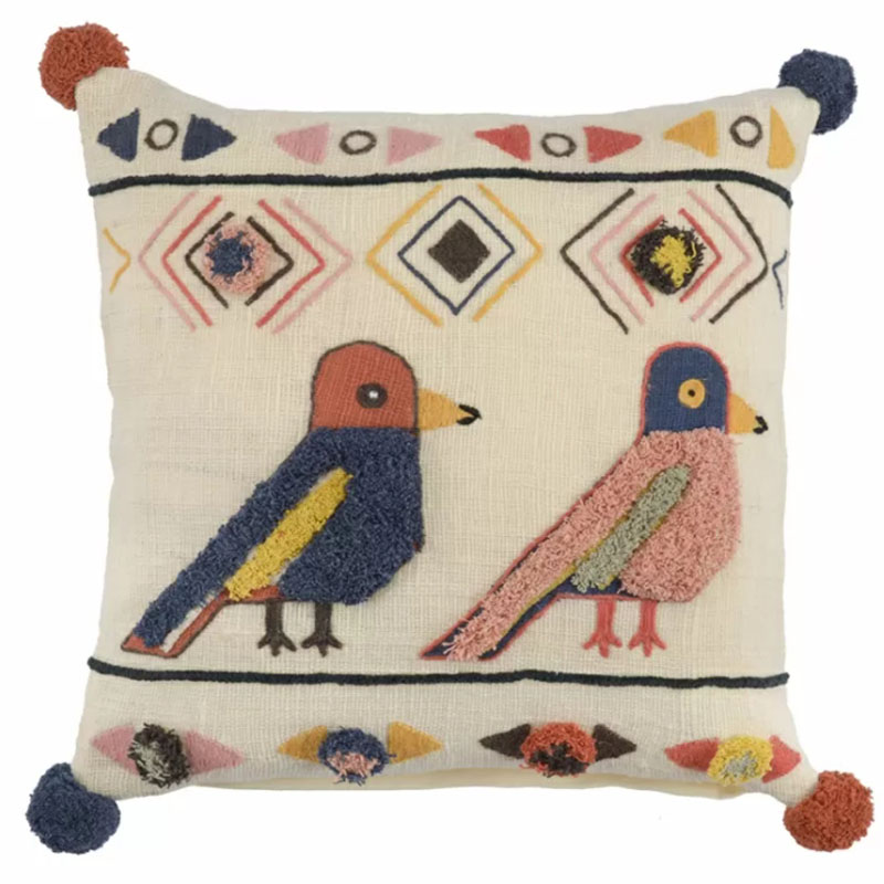 Чехол на подушку Ethnic mix Birds Мульти Чехол на подушку Ethnic mix Birds Мульти в Челябинске | Loft Concept