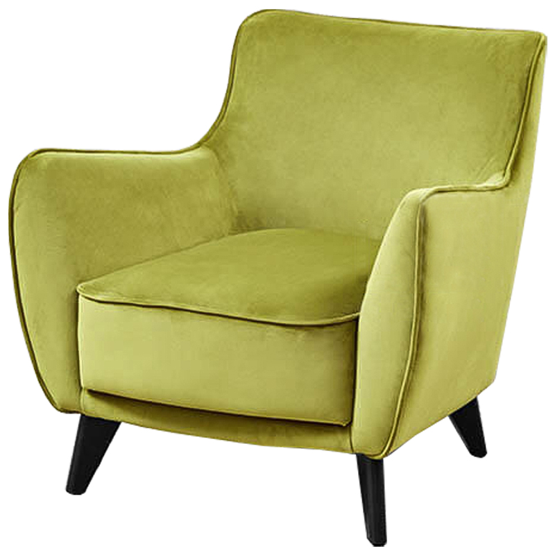 Кресло Light Green Softness Chair Салатовый Коричневый Кресло Light Green Softness Chair Салатовый Коричневый в Челябинске | Loft Concept
