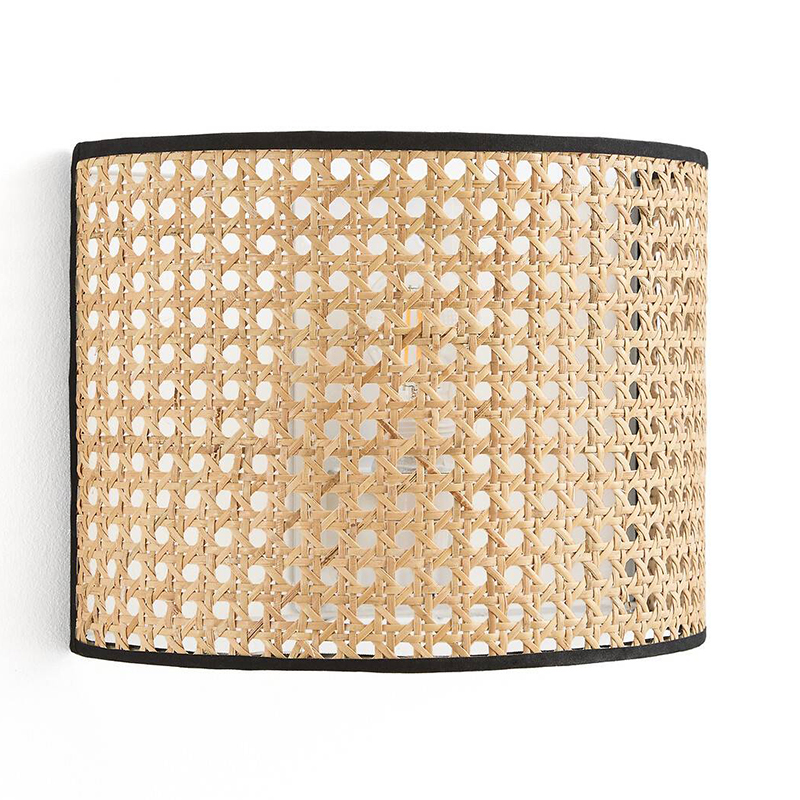 Бра Ottar Wicker Rattan beige black Бежевый Черный Бра Ottar Wicker Rattan beige black Бежевый Черный в Челябинске | Loft Concept