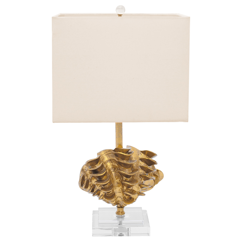 Настольная лампа Golden Shell Table Lamp с абажуром Белый Золотой Прозрачный Бежевый Настольная лампа Golden Shell Table Lamp с абажуром Белый Золотой Прозрачный Бежевый в Челябинске | Loft Concept