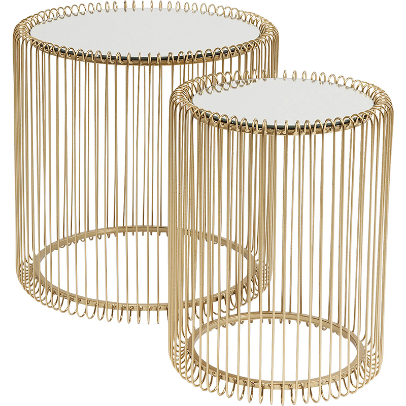 Комплект приставных столов Mirror Surface Brass Tables Латунь Зеркало Комплект приставных столов Mirror Surface Brass Tables Латунь Зеркало в Челябинске | Loft Concept