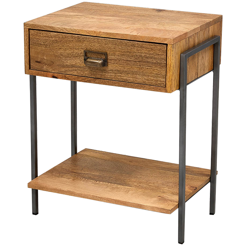 Тумбочка Dewi Loft Nightstand Древесина Латунь Черный Тумбочка Dewi Loft Nightstand Древесина Латунь Черный в Челябинске | Loft Concept
