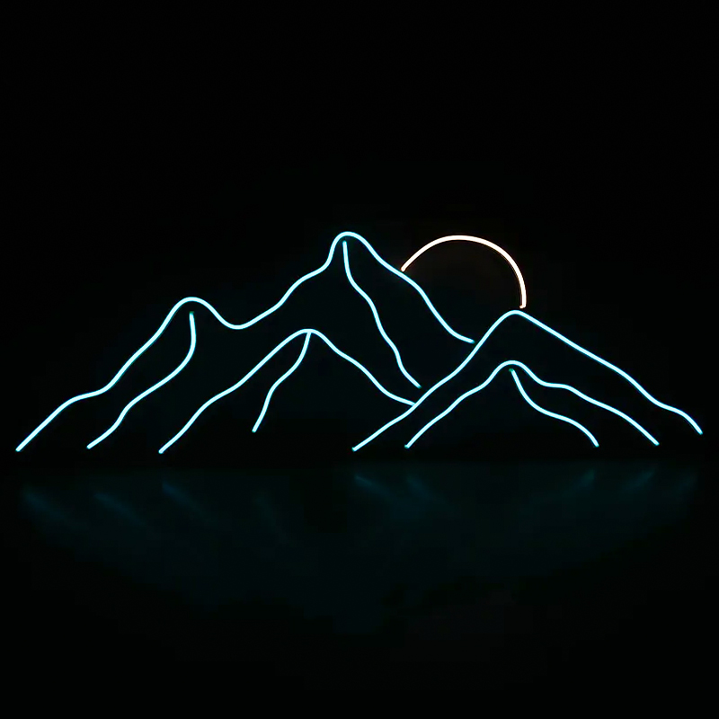 Неоновая настенная лампа Mountains Neon Wall Lamp Прозрачный Бирюзовый Оранжевый Неоновая настенная лампа Mountains Neon Wall Lamp Прозрачный Бирюзовый Оранжевый в Челябинске | Loft Concept