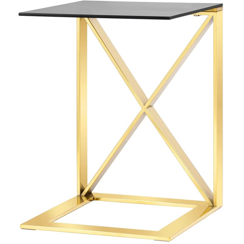 Стол приставной Lanzheron Collection Gold Золотой Стекло Смок Стол приставной Lanzheron Collection Gold Золотой Стекло Смок в Челябинске | Loft Concept