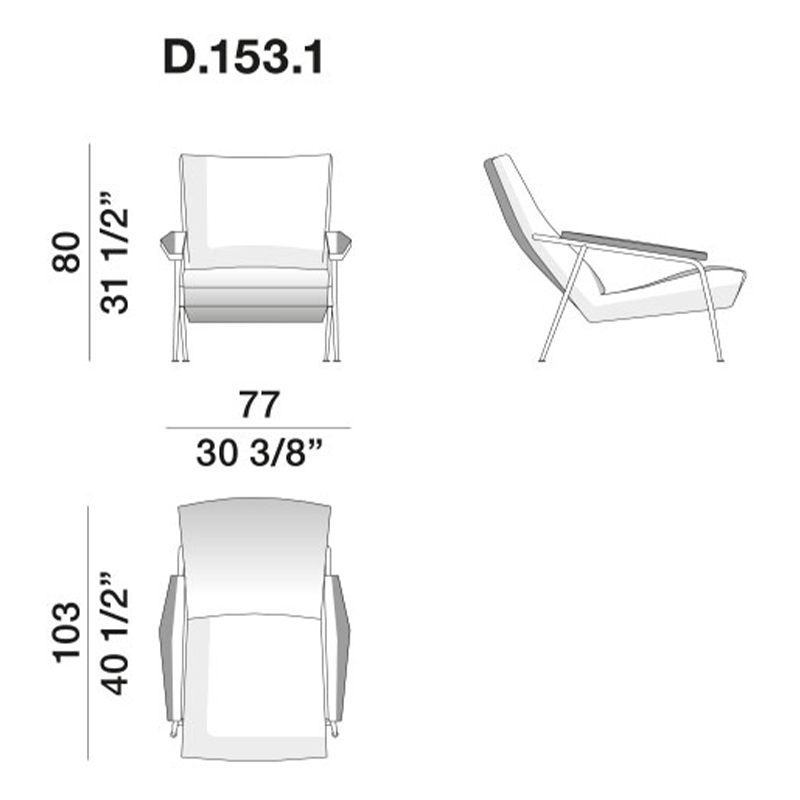 Дизайнерское кресло с подлокотниками Gio Ponti D.153.1 Armchair Дизайнерское кресло с подлокотниками Gio Ponti D.153.1 Armchair в Челябинске