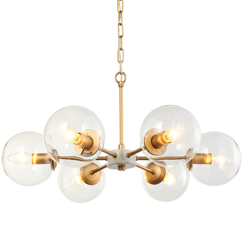 Люстра Monique Chandelier 65 Золотой Белый Прозрачный Люстра Monique Chandelier 65 Золотой Белый Прозрачный в Челябинске | Loft Concept