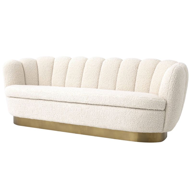 Диван Eichholtz Sofa Mirage faux shearling Белый Латунь Диван Eichholtz Sofa Mirage faux shearling Белый Латунь в Челябинске | Loft Concept