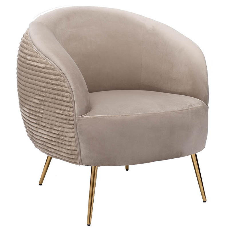 Кресло Ffion Armchair Бежево-серый Золотой Кресло Ffion Armchair Бежево-серый Золотой в Челябинске | Loft Concept