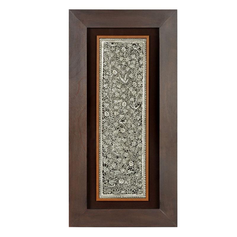 Панно Valene Silver Flowers 120 Черный Серебряный Коричневый Панно Valene Silver Flowers 120 Черный Серебряный Коричневый в Челябинске | Loft Concept
