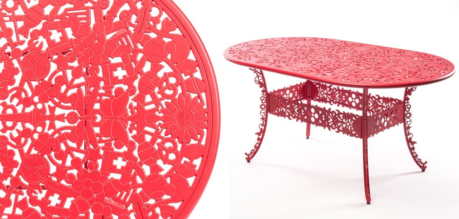 Обеденный стол Industry Collection ALUMINIUM OVAL TABLE – RED Обеденный стол Industry Collection ALUMINIUM OVAL TABLE – RED - Loft-Concept в Челябинске