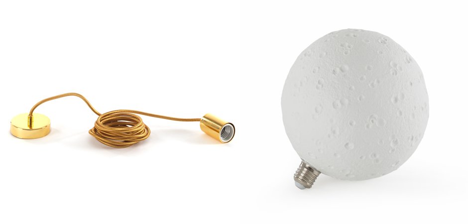 Подвесной светильник Seletti Moon Bulb Big Подвесной светильник Seletti Moon Bulb Big - Loft-Concept в Челябинске